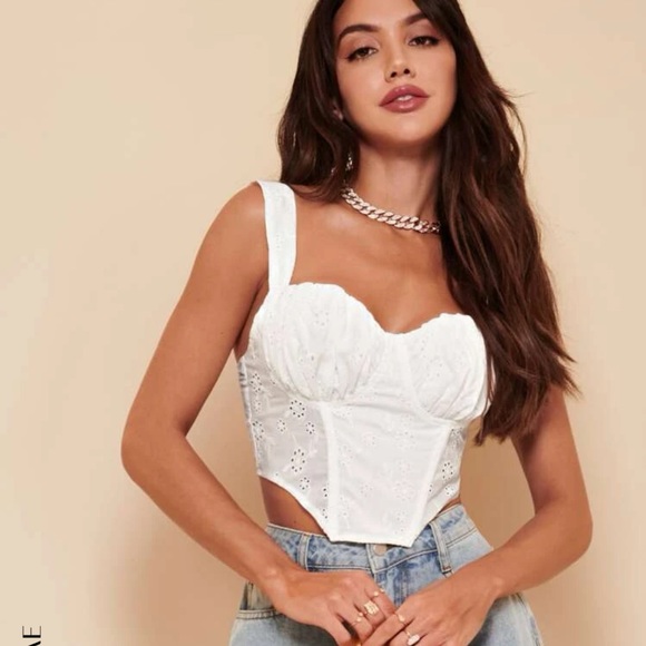 SHEIN Tops - White crochet crop top